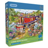 Canal Boat Blooms 500 Extra Large Piece Jigsaw Puzzle