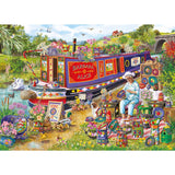 Canal Boat Blooms 500 Extra Large Piece Jigsaw Puzzle