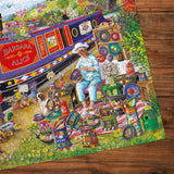 Canal Boat Blooms 500 Extra Large Piece Jigsaw Puzzle